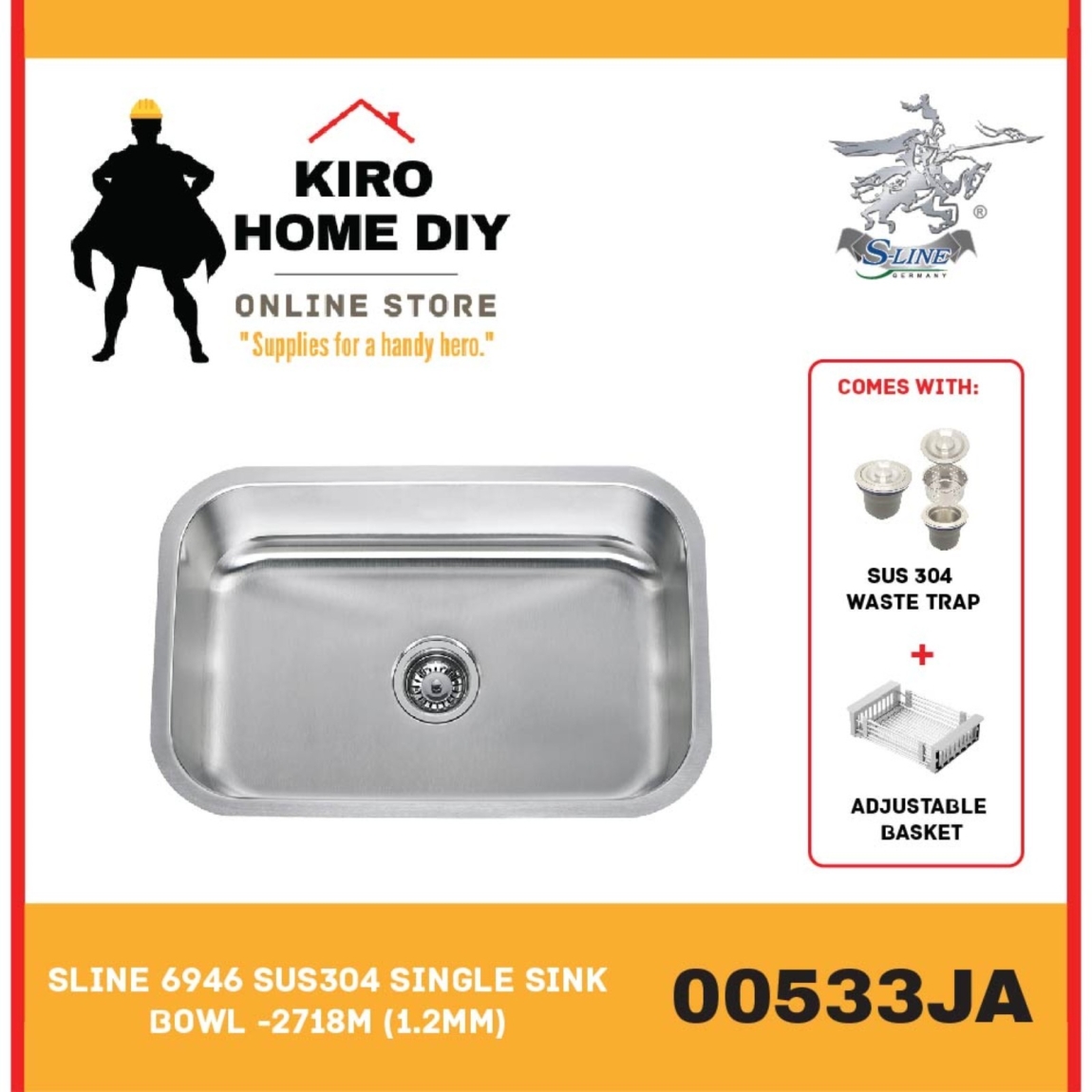 Single Bowl Sink - 00533JA Single Bowl Stainless Steel Sink Kitchen Sink Choose Sample / Pattern Chart