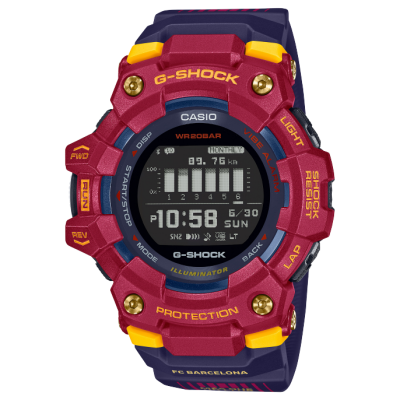 G-Shock GBD-100BAR-4 FC Barcelona Matchday Collaboration Model Digital Resin Band Watch