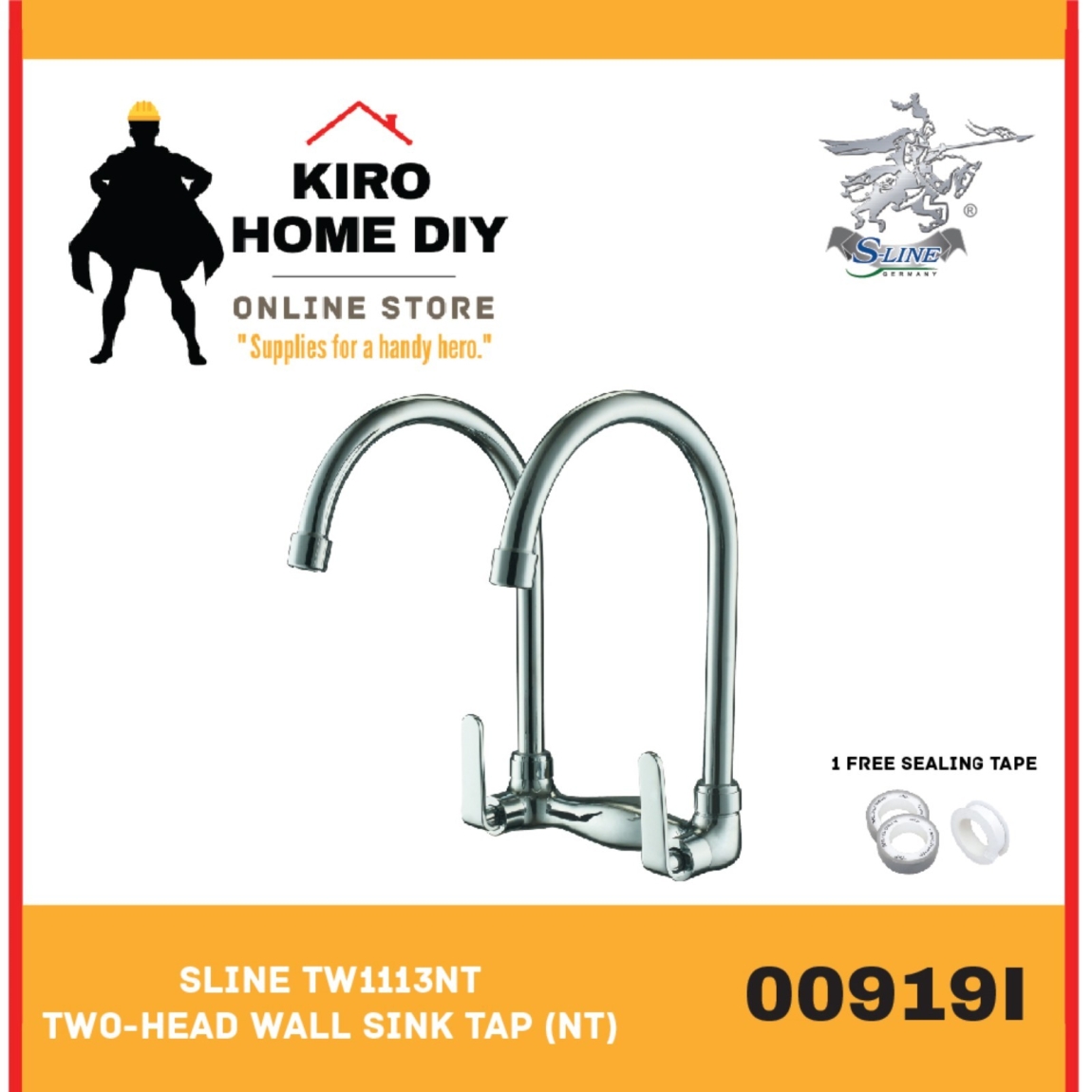 Double Head Wall Water Tap - 00919I Wall Kitchen Water Taps Kitchen Choose Sample / Pattern Chart
