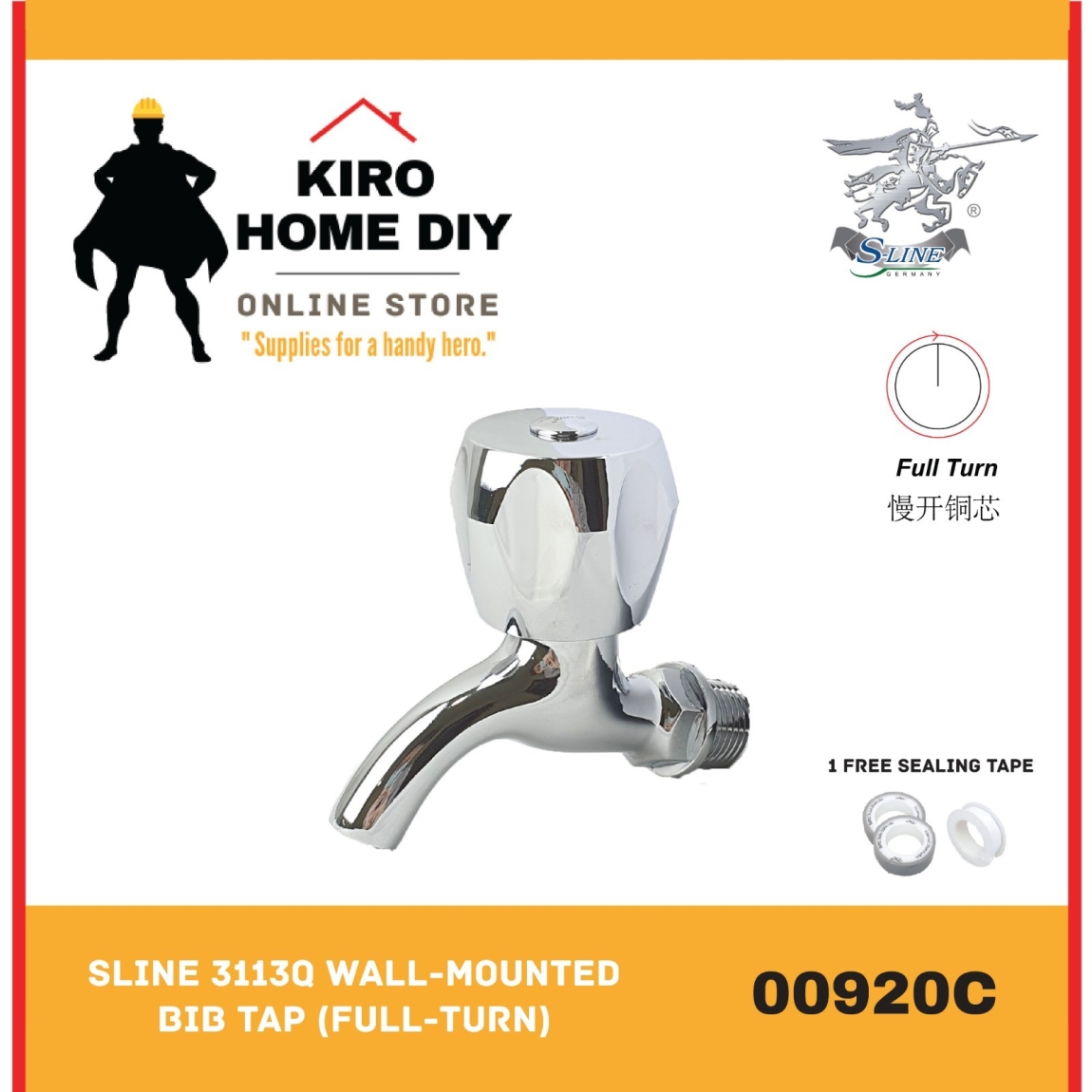 Wall Mounted Basin Tap - 00920C Water Tap Dinding Bilik Mandi / Tandas Carta Pilihan Warna Corak