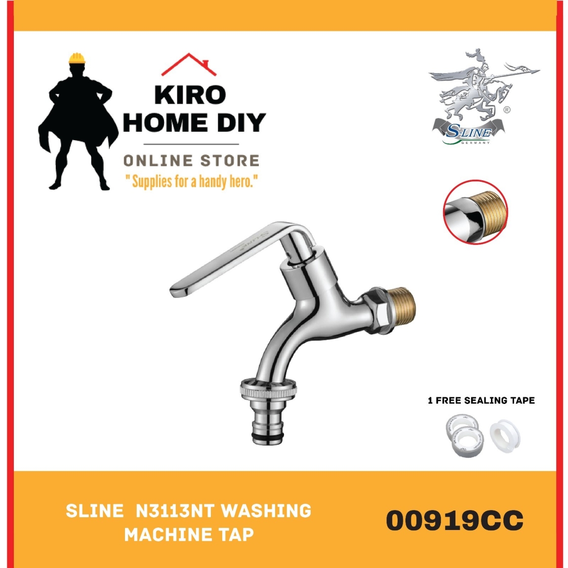 Wall Mounted Basin Tap - 00919CC Water Tap Dinding Bilik Mandi / Tandas Carta Pilihan Warna Corak