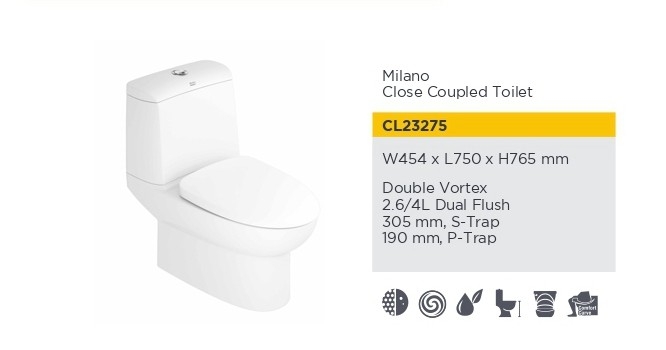 Toilet Bowl - CL23275 Water Closet Series Bathroom / Washroom Choose Sample / Pattern Chart