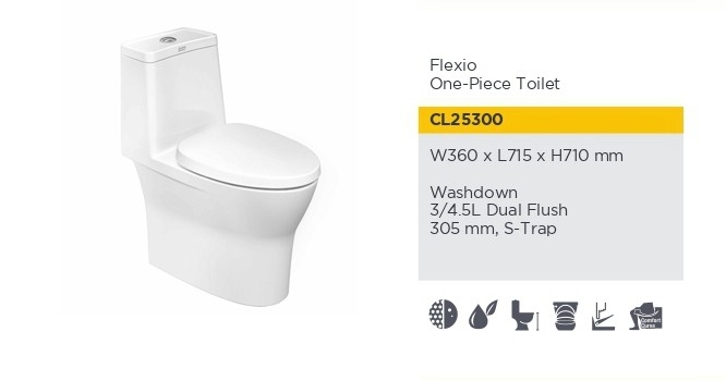 Toilet Bowl - CL25300 Water Closet Series Bathroom / Washroom Choose Sample / Pattern Chart