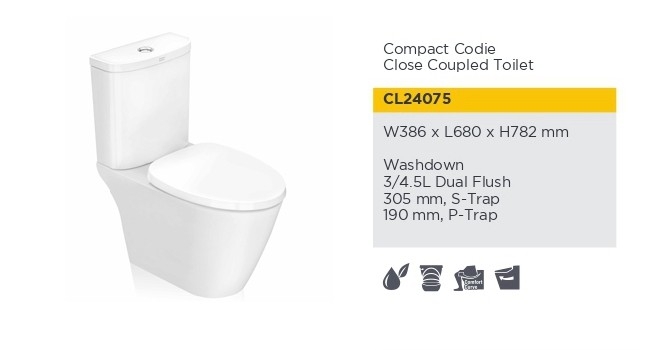 Toilet Bowl - CL24075 Water Closet Series Bathroom / Washroom Choose Sample / Pattern Chart