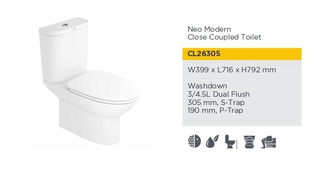 Toilet Bowl - CL26305 Water Closet Series Bathroom / Washroom Choose Sample / Pattern Chart