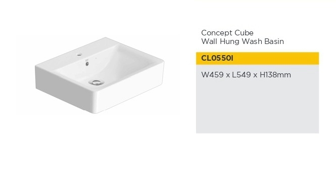 Wall Hung Wash Basin - CL05501 Countertop Wash Basin Bathroom / Washroom Choose Sample / Pattern Chart