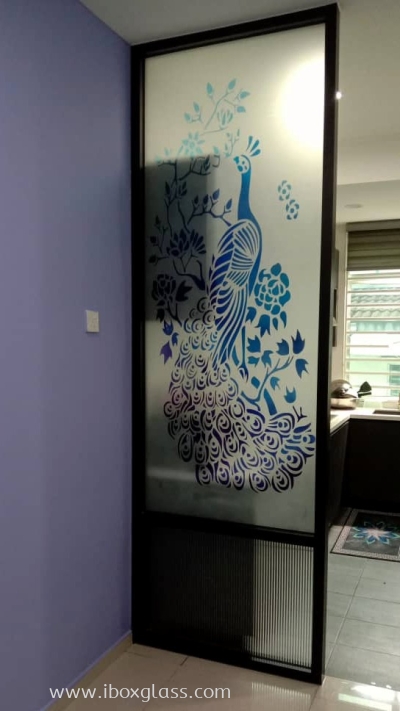 Sandblasted Glass Partition