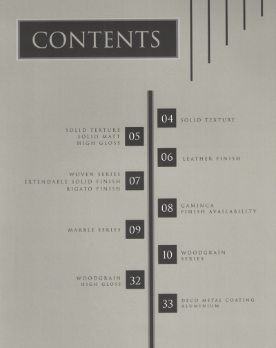 Gaminca 2018 Catalog Table Of Contents