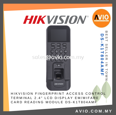 Hikvision Door Access Control Keypad Terminal Fingerprint Password MF Mifare Card 2.4" LCD 3000 Finger Card DS-K1T804AMF