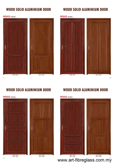 Pintu Aluminium Pepejal Warna Kayu 02