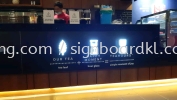 tea hours 3d box up led frontlit logo counter indoor signage signboard at setia alam 3D LED SIGNAGE