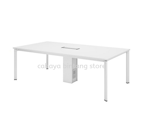 UTHILAH RECTANGULAR CONFERENCE MEETING OFFICE TABLE METAL PYRAMID N-LEG (C/W FLIPPER COVER & POWER TOWER) AUTVB 24 - pj damansara | port klang | cheras