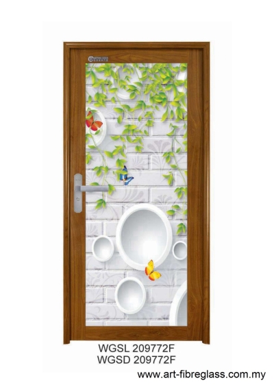 Pintu Aluminium Pepejal Bijirin Kayu - WGSD 209772F