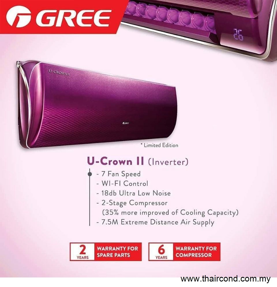 Gree - U-CROWN II (INVERTER) Gree Air-Cond  Home Air Cond Brands & Model Choose Sample / Pattern Chart