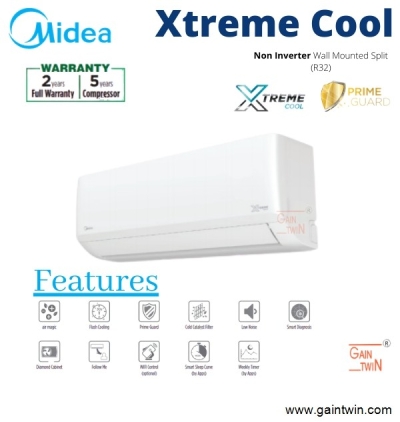 Midea 1hp Non Inverter R32 Wall Mounted Extreme Cool MSAG-10CRN8