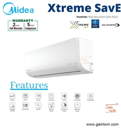 Midea 2.5hp Inverter R32 Wall Mounted MSXS-25CRDN8