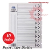 10 Tabs White Paper Index (Without Hole) Index Divider 分隔纸 File Products 文件产品