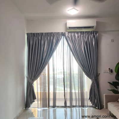 Monochrome Sliding Door Curtain @ D Festival Condo 