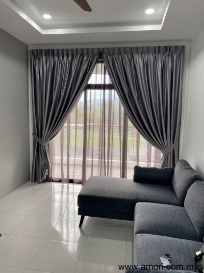 Monochrome Living Hall Curtain @ Oasis Condo