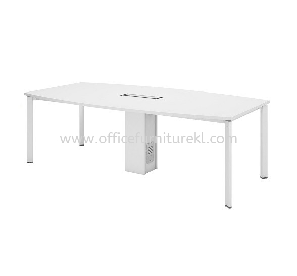 UTHILAH BOAT SHAPE CONFERENCE MEETING OFFICE TABLE METAL PYRAMID N-LEG (C/W FLIPPER COVER & POWER TOWER) AUTBB 24 - kota damansara | puchong | bangsar south 