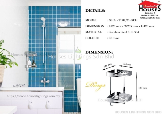 DINGS T002-2-SCH S.STEEL(SUS304) DOUBLE TRAY WF HOOKS-TRIANGLE