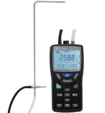 TES - Pitot Tube Anemometer & Differential Pressure Manometer (TES-3142)