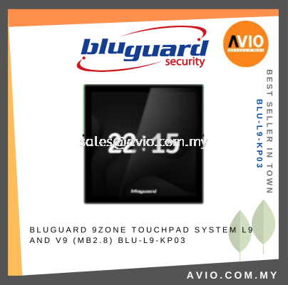 Bluguard 9 Zone Pro4 L9 and V9 Touch Screen Keypad for Security Wired Burglar Alarm System use Black BLU-L9-KP03