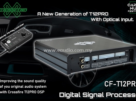 Crossfire CF- T12Pro Competition Series 12ch Amplifier 12ch RCA Output Plug & Play DSP