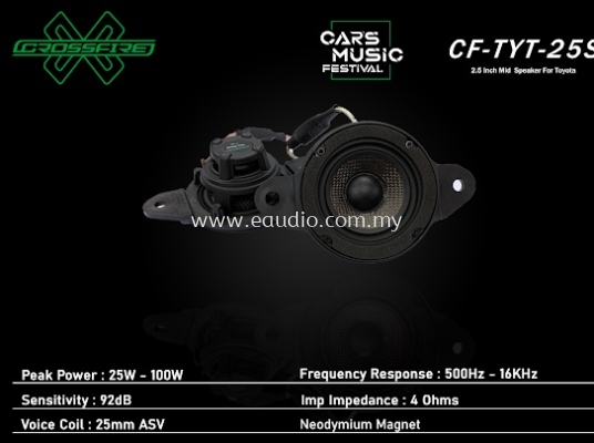Crossfire CF- TYT25S Toyota OEM 2.5 Full Range Speaker 