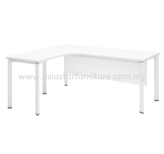 UTHILAH 6 FEET L-SHAPE EXECUTIVE OFFICE TABLE METAL PYRAMID N-LEG C/W WOODEN MODESTY PANEL AUTWL 652 - Kota Damansara | Subang | Selayang 