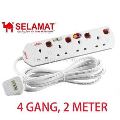 SELEMAT EXTENSION TRAILING SOCKET 4 GANG