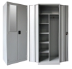 Full height wardrobe with steel swinging door with 1 mirror and shelves Steel wardrobe Steel cabinet