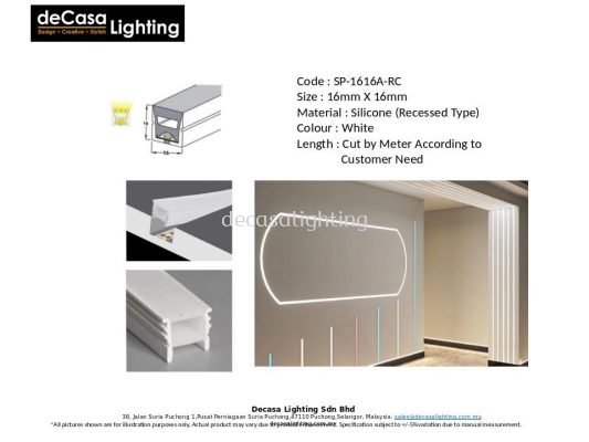 Recessed Type Silicone Profile (SP-1616-RC)