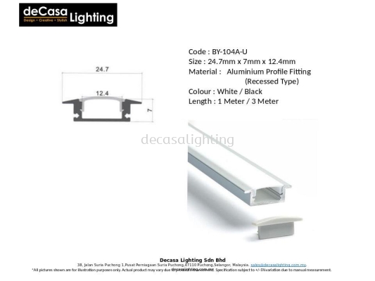 Recessed Aluminium Profile (BY-104A-U)