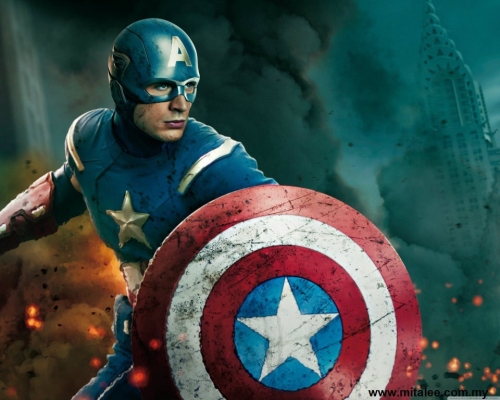 Cartoon Mural Wallpaper - Captain America CA 1