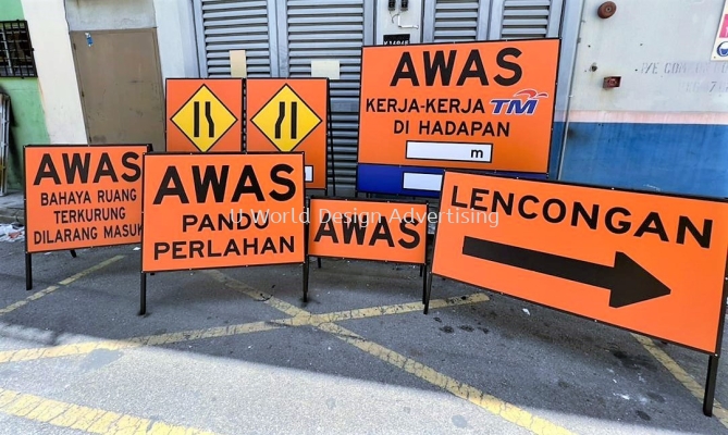 Road Safety Traffic Construction Signage  | AWAS Kerja Kerja TM Signboard | Papan Tanda Keselamatan Jalan Raya Trafik Pembinaan | Manufacturer Supplier Installer | Malaysia 