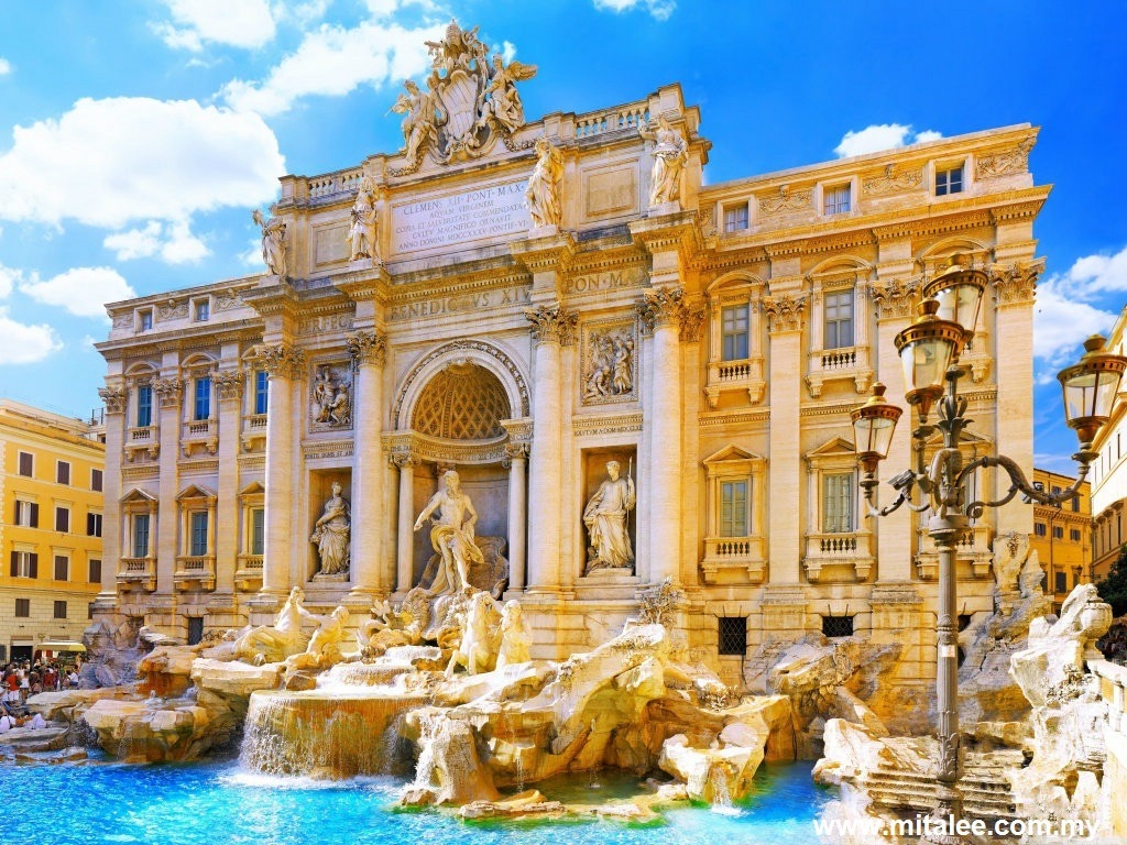 Mural Wallpaper - Fontana di Trevi POI (28) Landmark Mural Wallaper Model Choose Sample / Pattern Chart