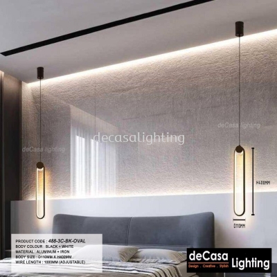 PENDANT LIGHT (488-3C-BK-OVAL)