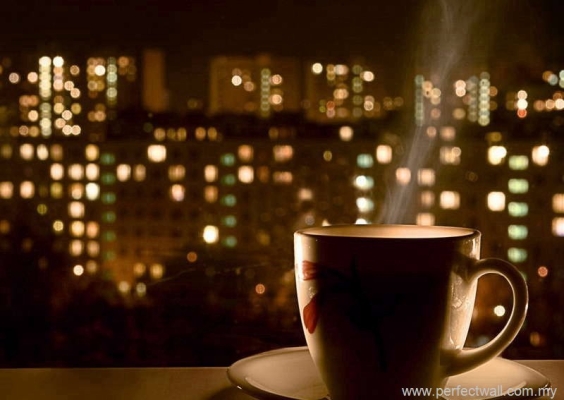 Artistic Mural Wallpaper - Night Coffee