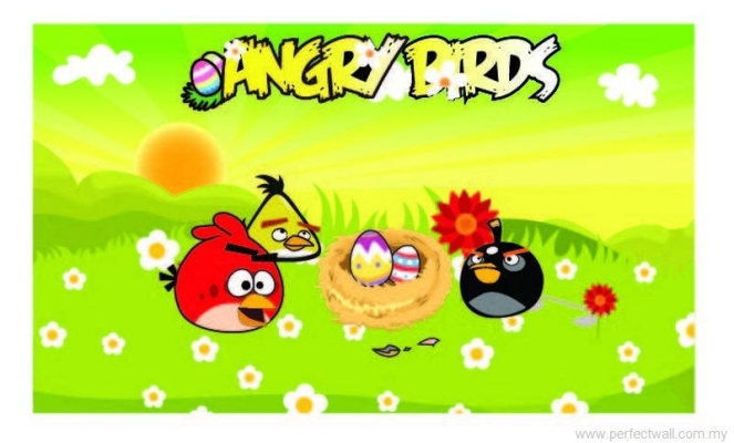 Cartoon Mural Wallpaper - Angry Birds