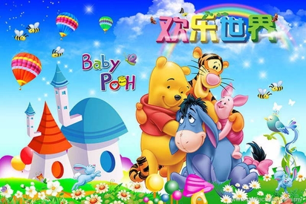 Cartoon Mural Wallpaper - Winnie The Pooh Cartoon 