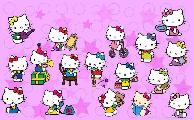 Cartoon Mural Wallpaper - Hello Kitty