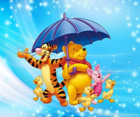 Cartoon Mural Wallpaper - Winnie The Pooh Cartoon 