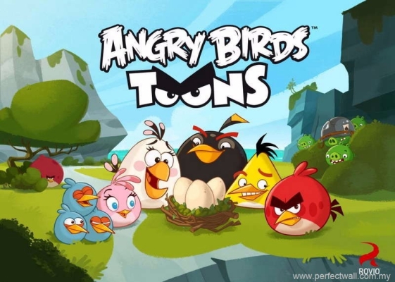 Cartoon Mural Wallpaper - Angry Birds