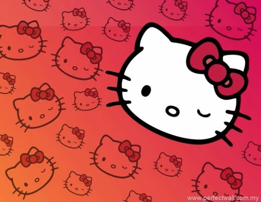 Cartoon Mural Wallpaper - Hello Kitty