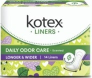 Kotex Liners Daily Odor Care Longer & Wide Daun  Sirih 14s 1ctn (24units)