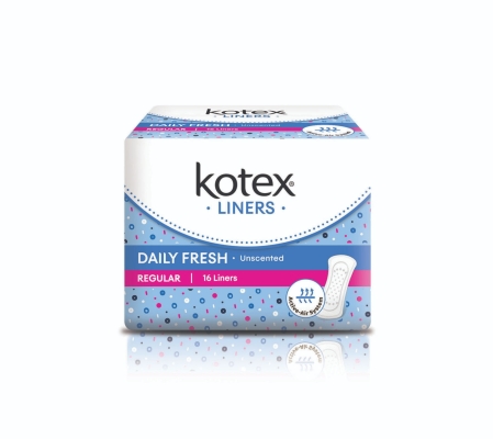 Kotex Liners Daily Fresh Regular Unscented 16s 1ctn (24units)