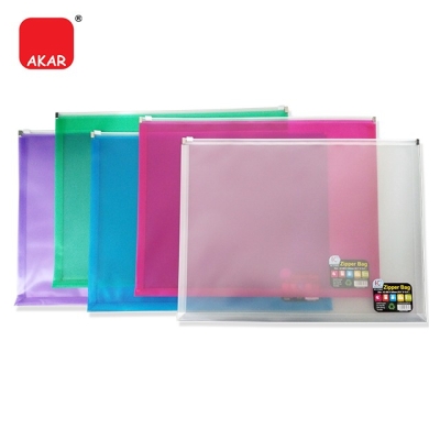 A3 Size Transparent Colour Zipper Bag (Horizontal) / Expandable Ice Col Zipper Bag (Horizontal) 1 pc