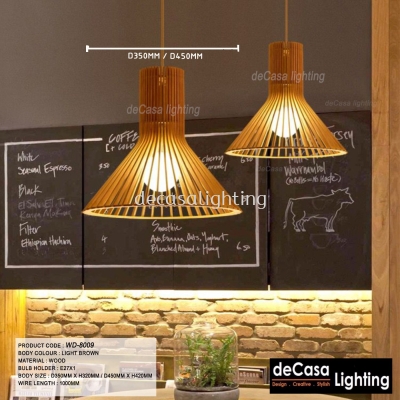 Wooden Pendant Ceiling Light (DYWJ8009-D350) (DYWJ8009-D450)