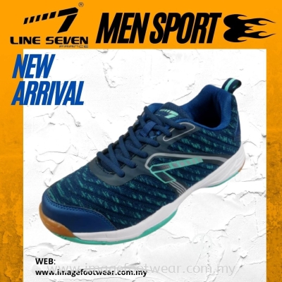 LINE 7 Men Sport Badminton Shoes -CS-2152-NAVY/TURQUOISE Colour